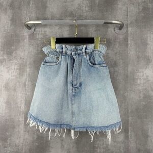 🚩steal authentic Miu Miu Light Blue Denim Mini Skirt